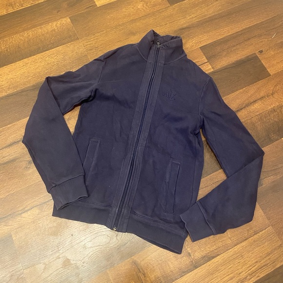 Armani Exchange Men’s Navy Blue Zip Up Sweatshirt - Picture 2 of 4